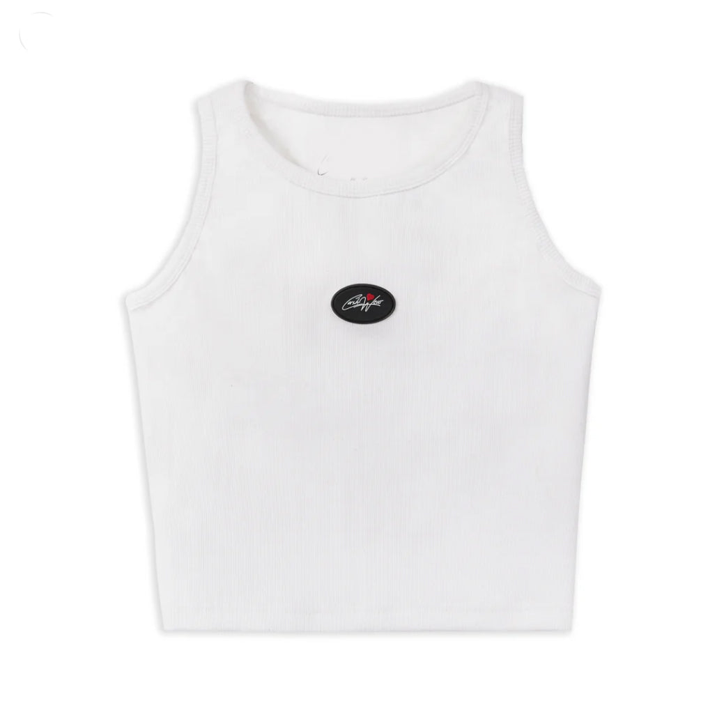 White Ribbed Crop Top