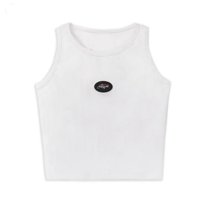 White Ribbed Crop Top